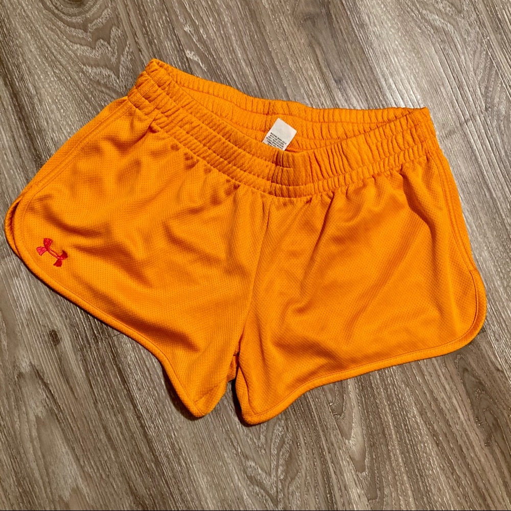 Under Armour orange athletic shorts